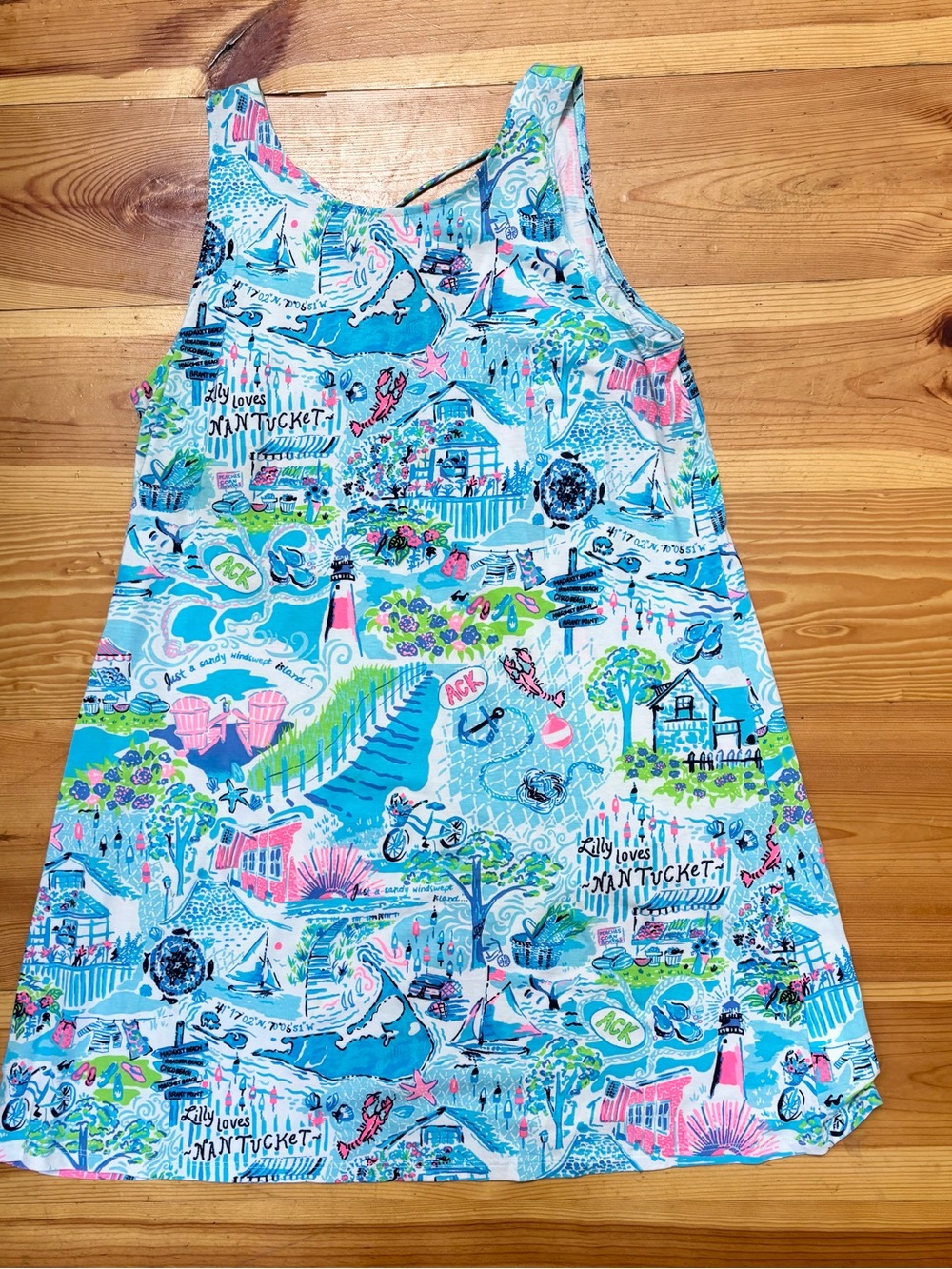 Lilly Pulitzer Girls' Nantucket Tank Pajama Dress - Turquoise, Pink, Green